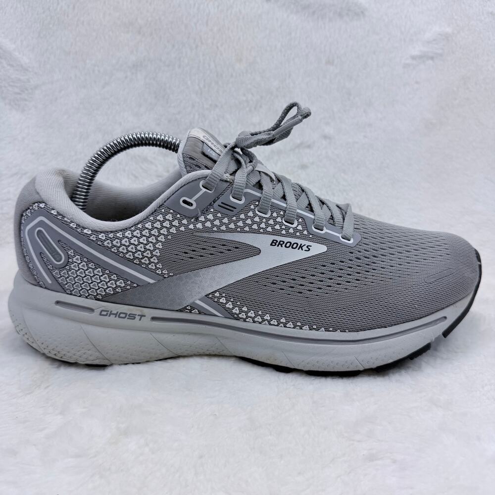Brooks Ghost 14 Womens Gray Running Shoes Size 10.5 Cushioned Athletic Sneakers